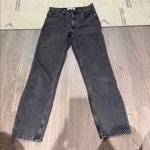Abercrombie & fitch black washed out jean the mom high rise size 25 extra long